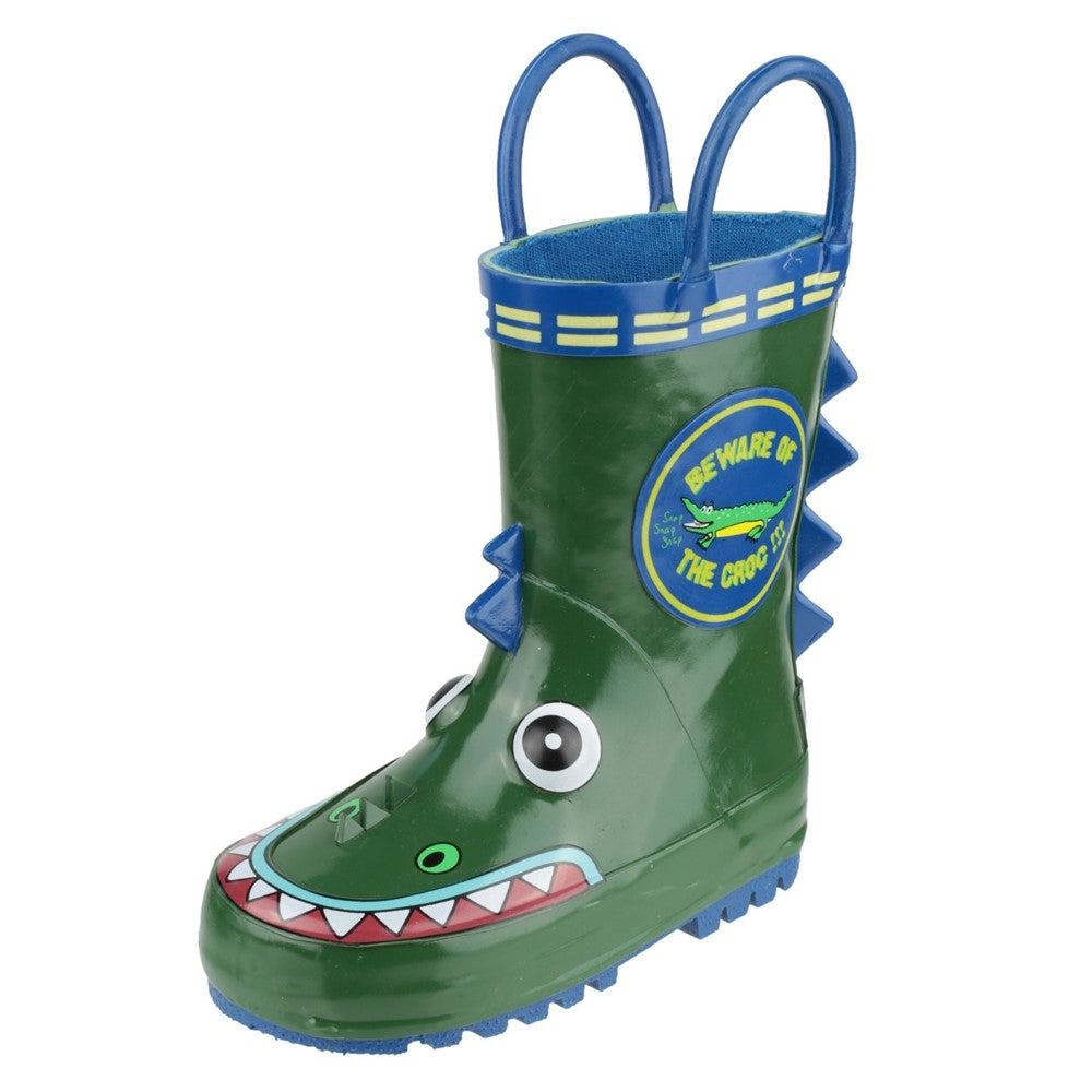 Kids Puddle Waterproof Pull On Boots Crocodile Cotswold Shoes