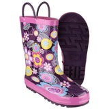 Kids Puddle Waterproof Pull On Boots Flower