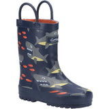 Kids Puddle Waterproof Pull On Boots Shark