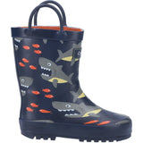 Kids Puddle Waterproof Pull On Boots Shark