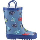 Kids Puddle Waterproof Pull On Boots Robot