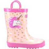 Kids Puddle Waterproof Pull On Boots Unicorn
