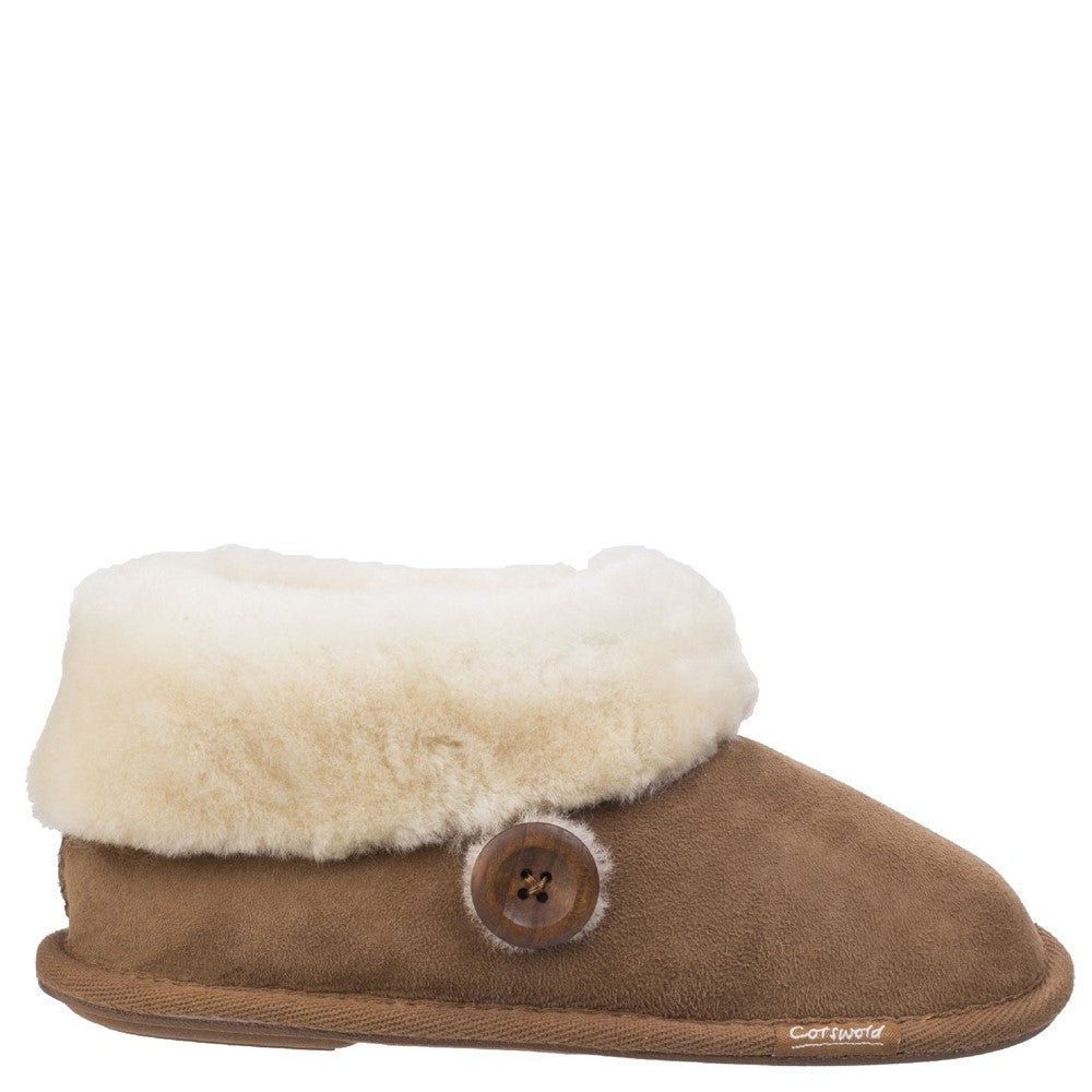 Wotton Sheepskin Bootsie Slippers Chestnut