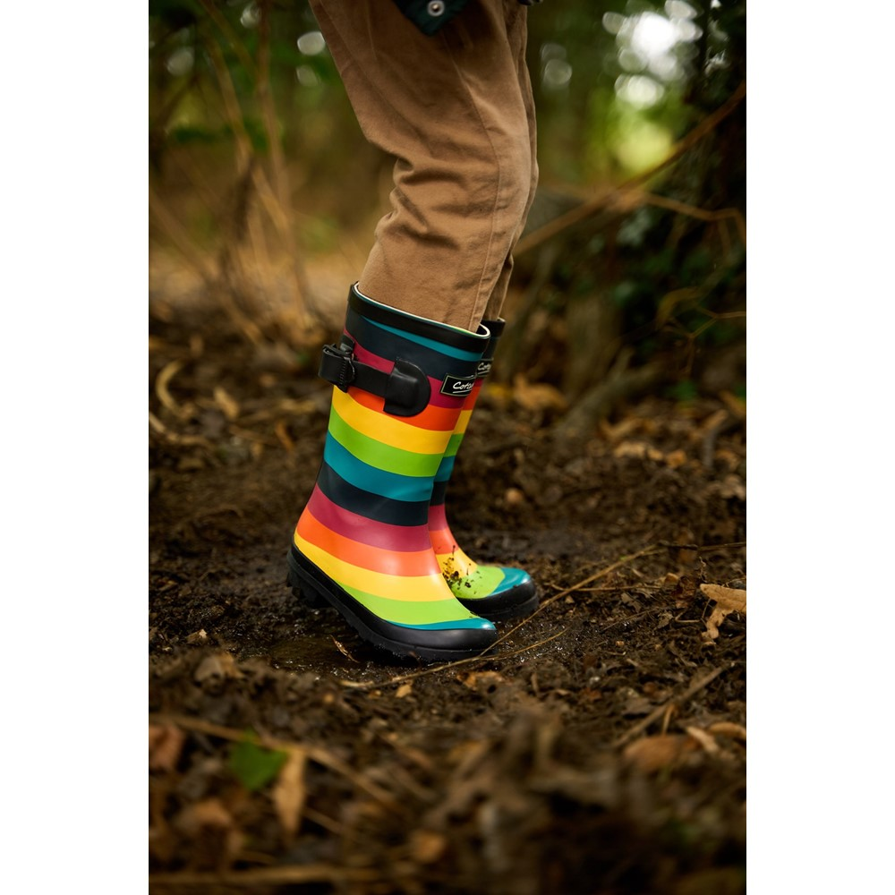 Kids Rainbow Wellingtons Boots Multicoloured Cotswold Shoes