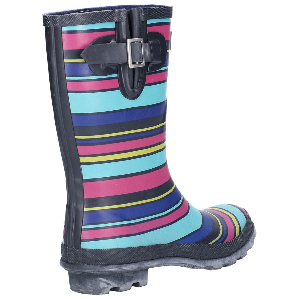 Paxford Elasticated Mid Calf Wellingtons Stripe Multicoloured