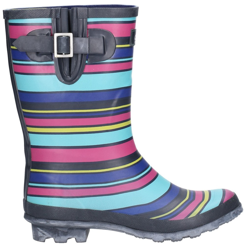 Paxford Elasticated Mid Calf Wellingtons Stripe Multicoloured