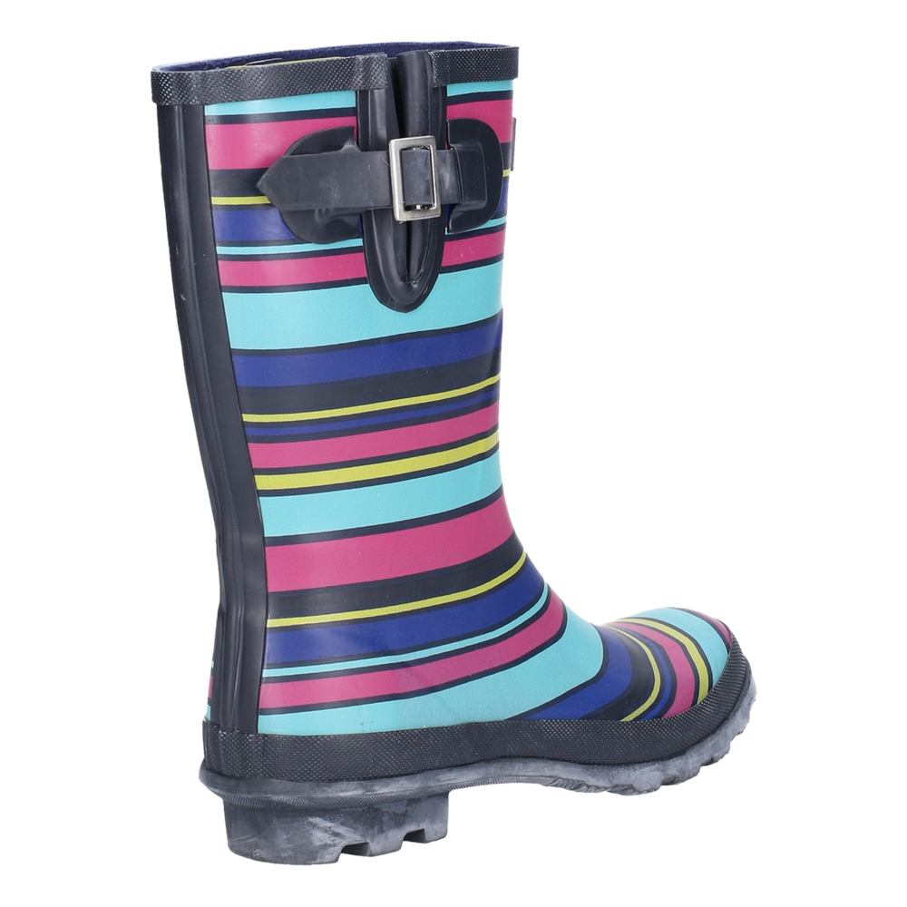 Paxford Elasticated Mid Calf Wellingtons Stripe Multicoloured