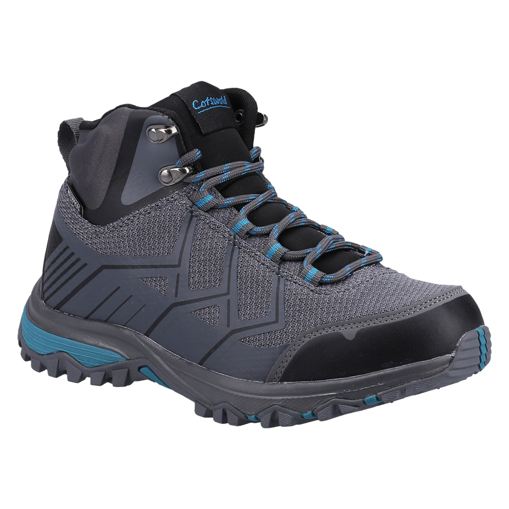 Wychwood Recycled Hiking Boots Grey Blue Cotswold Shoes