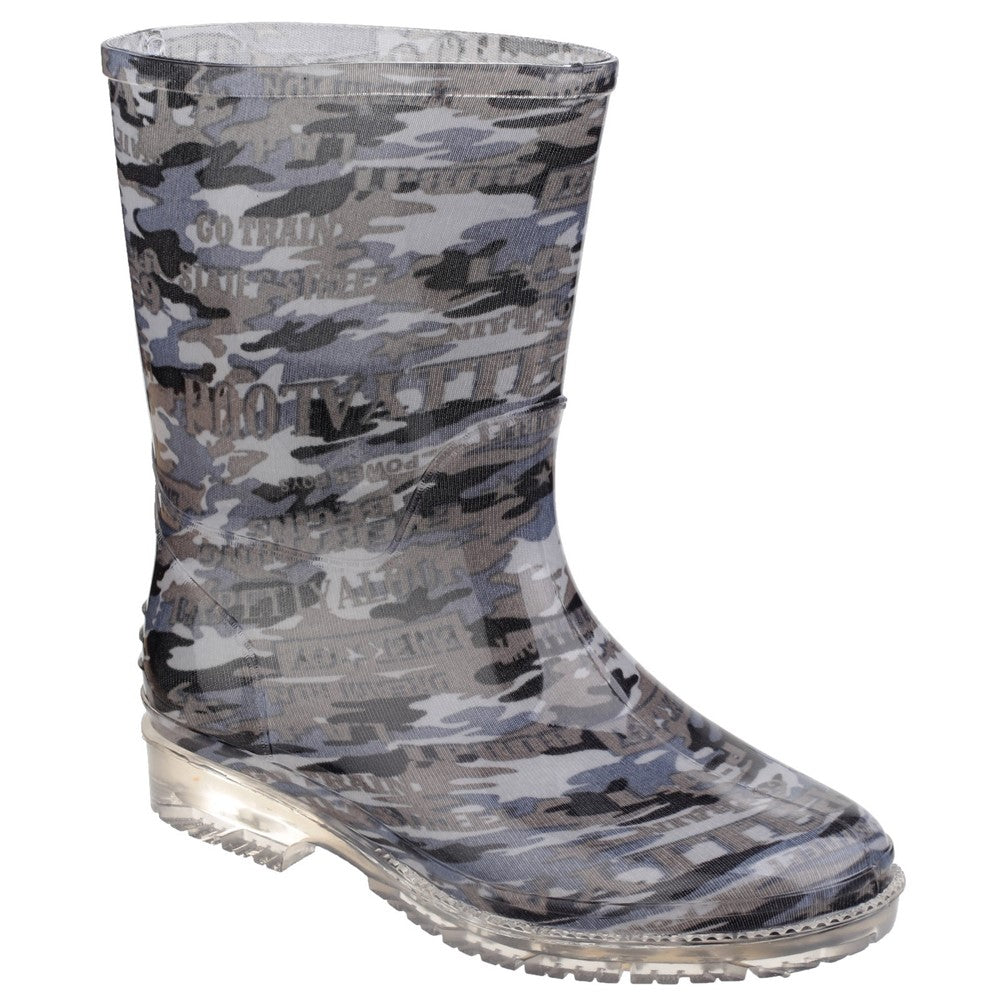 Kids PVC Junior Wellingtons Camo Cotswold Shoes